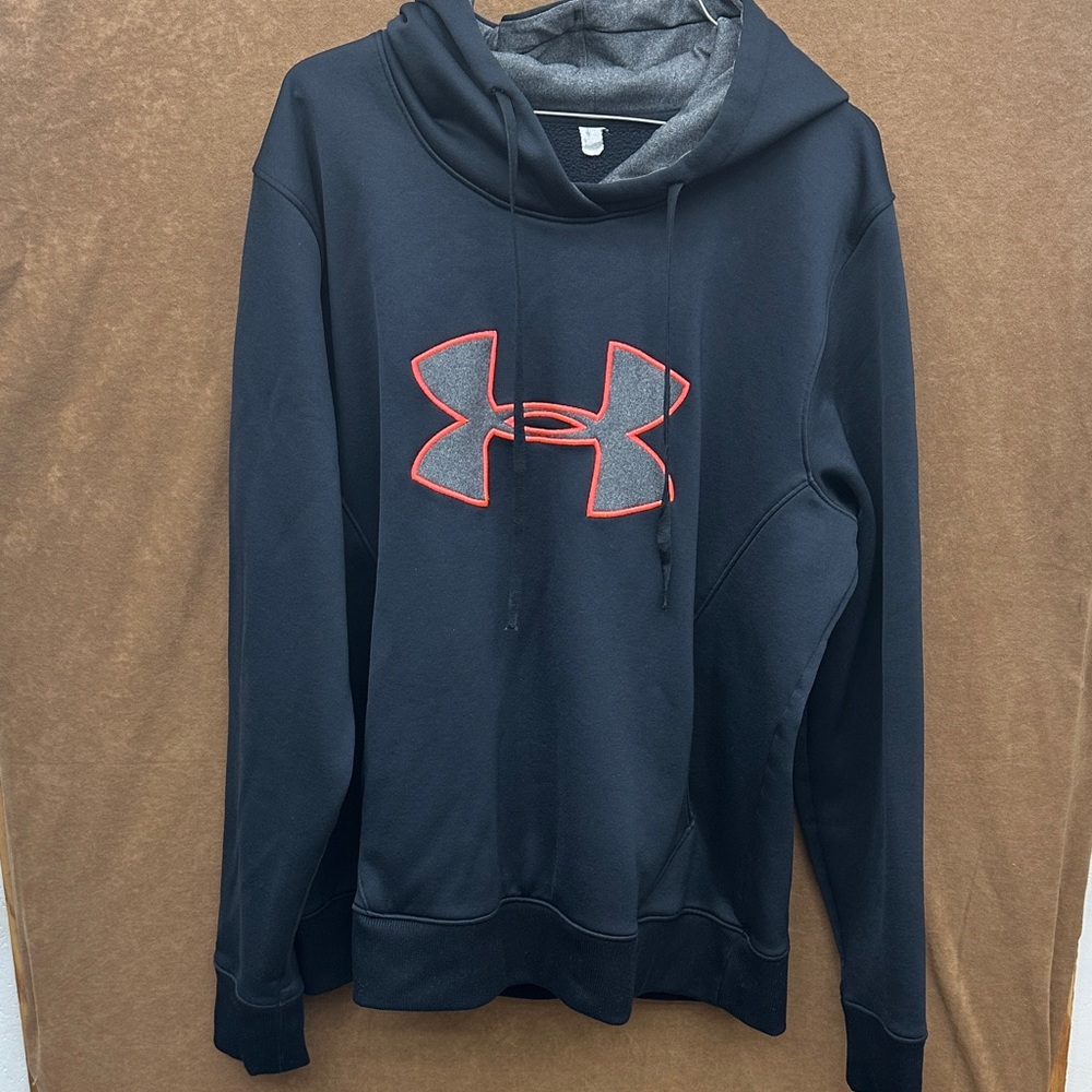 Under Armour Black Hoodie with Orange Trim Logo